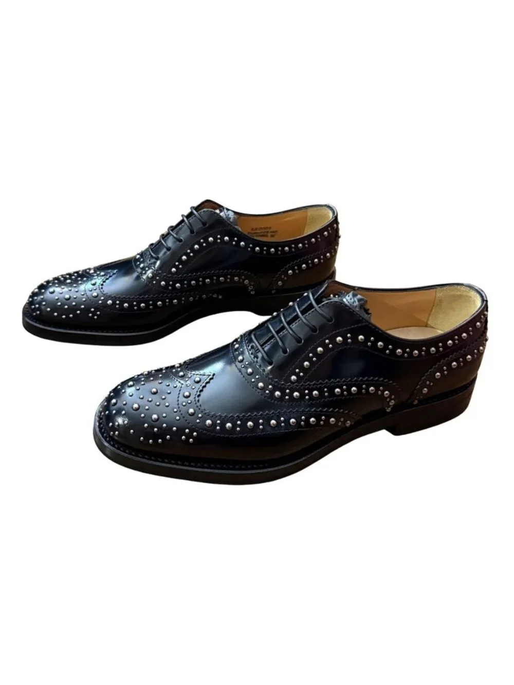 Church's Burwood Met. Polished Binder Oxford Brogue Studs NWOB $1450 Sz 36